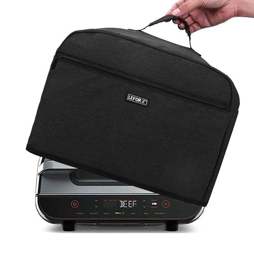 LEFOR·Z Dust Cover Compatible with Ninja FG551/DG551 Foodi Smart XL Grill and Accessories,Water Resistant Air Fryer Cover with 6 Storage Pockets,Black