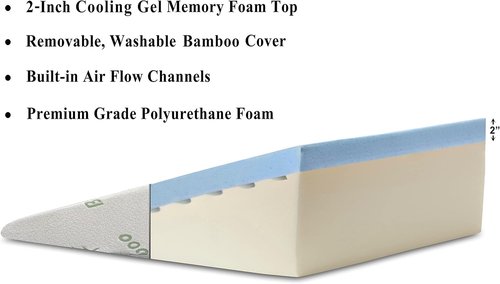 Memory Foam for Acid Reflux Relief | 26" x 25" x 7.5