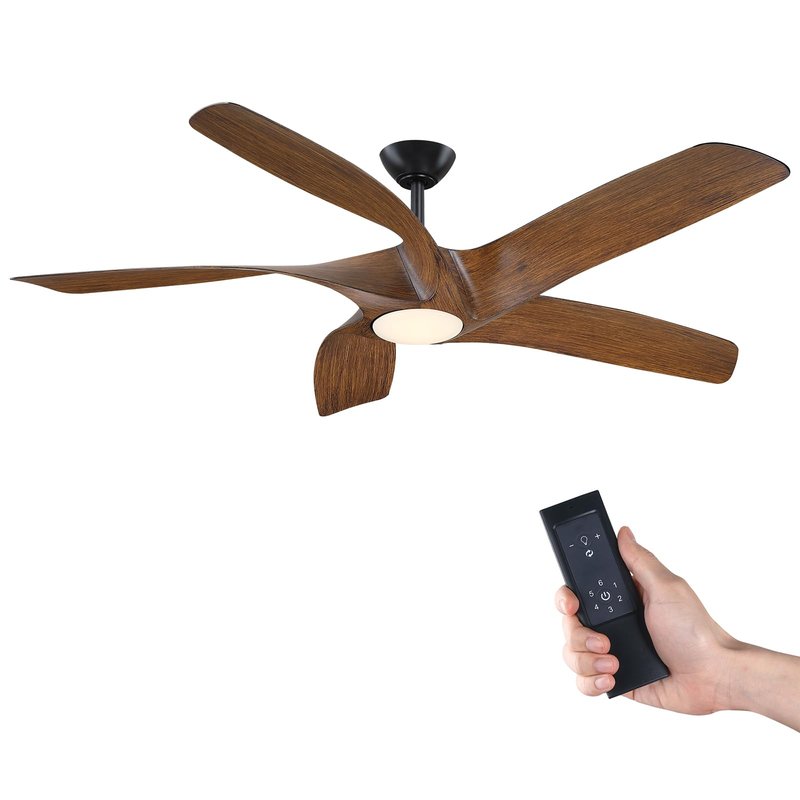 ANPrime 56 Inch Ceiling Fan With Lights, Led Indoor Ceiling Fan With Lights and Remote Control, Reversible Dc Motor, Suitable For Bedrooms, Living Rooms, Silver Propeller Blade Ceiling Fans