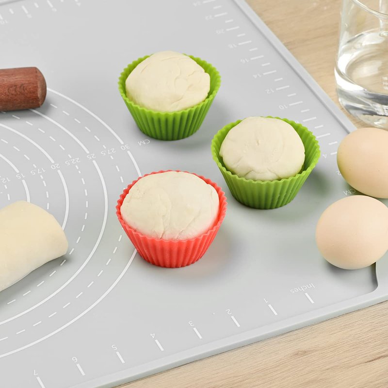 EuChoiz Silicone Pastry Mat 24"*16" Extra Thick Non Stick Baking Mat Food Grade Silicone Dough Rolling Bake Mat with Edge Heightening