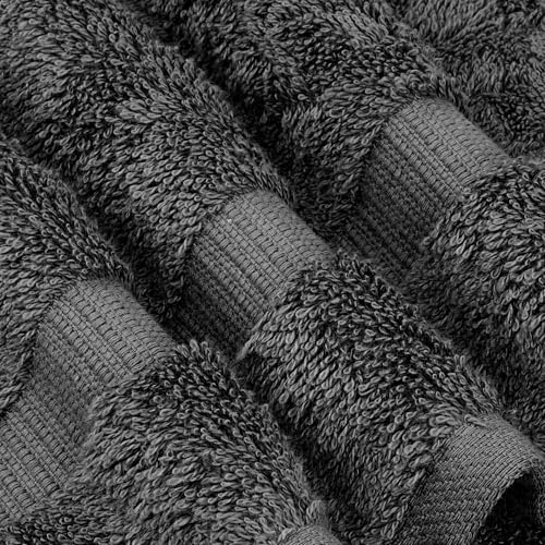 4-Piece Premium Turkish Cotton Bath Towel Set - Soft & Absorbent, Dark Gray