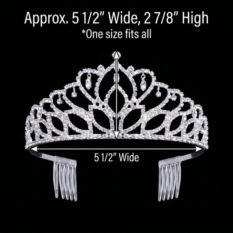 Anderson’s Royal Grandeur Coronation Set, Gold Crushed Satin King Crown and Sparkling Rhinestone Mirabella Tiara for Prom, Homecoming, Winter Formals, Special Events and Dance Coronations