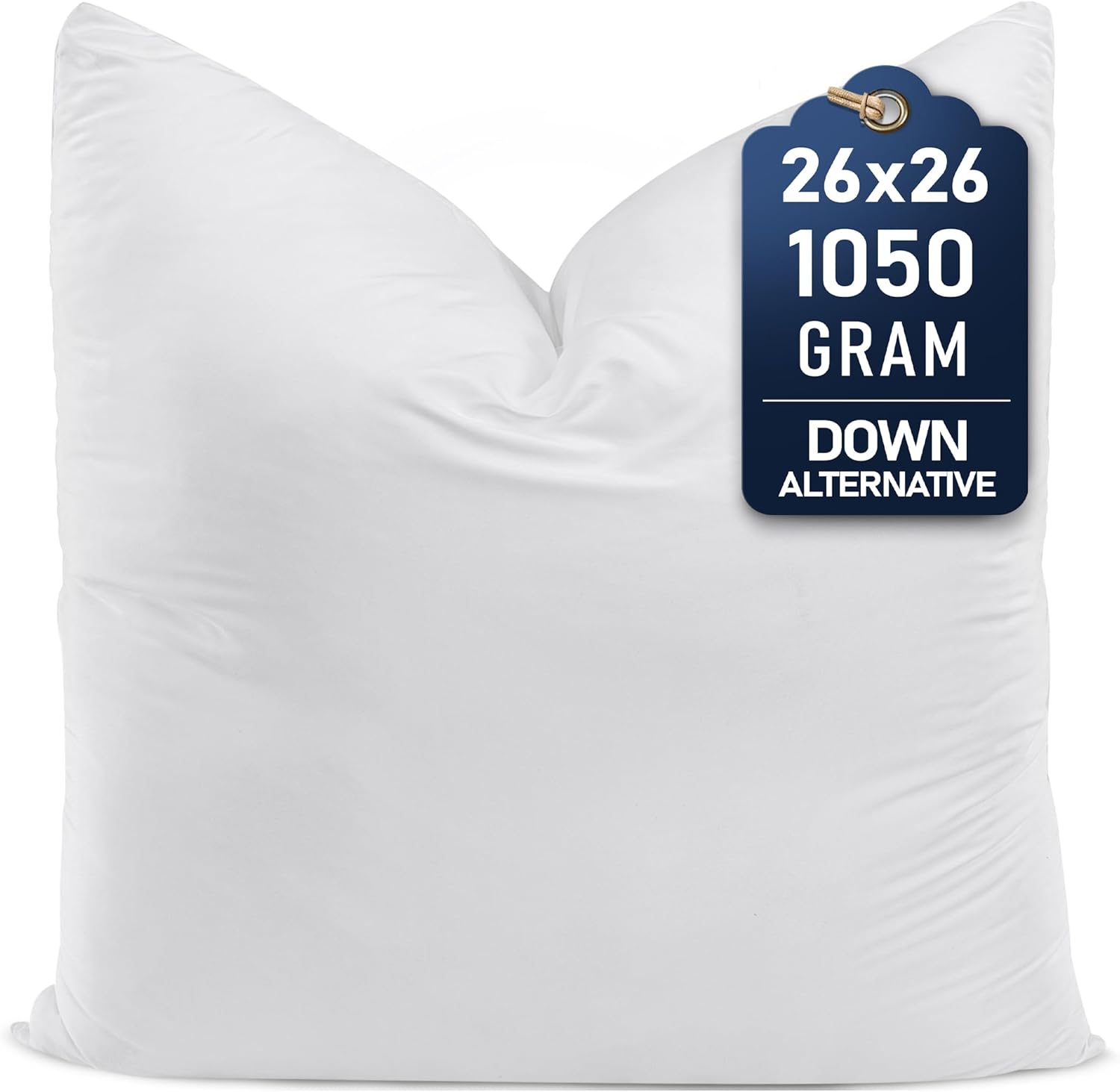 Utopia Bedding Throw Pillow - Fluffy Down Alternative Cushion for Bed & Sofa | 26 x 26 Inches, White