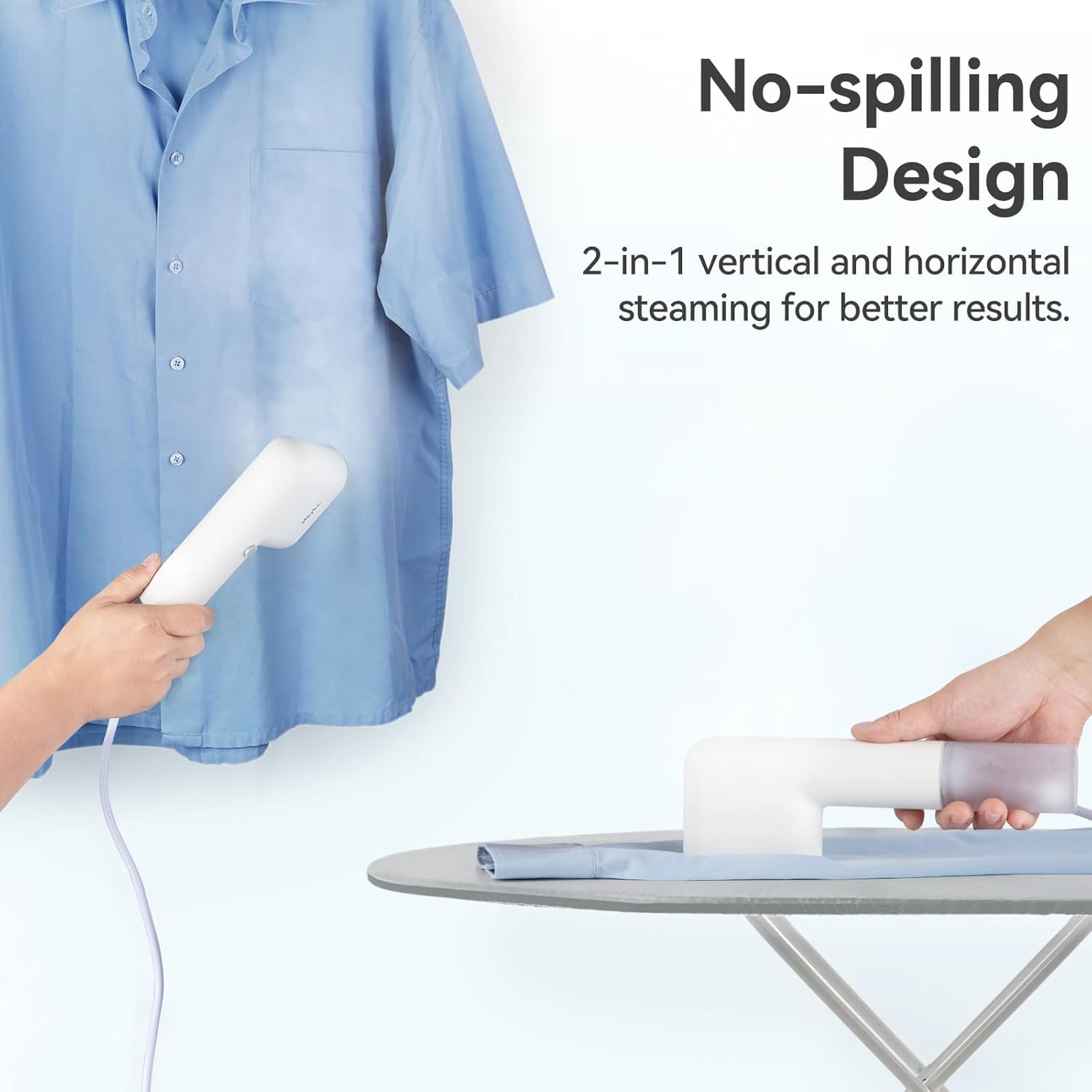 Olayks Handheld Steamer - Portable Garment Steamer & Iron | 15S Quick Heat-Up, 1.1lbs, White