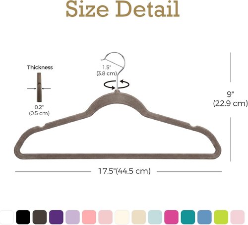 HOUSE DAY Velvet Hangers - Non-Slip Heavy Duty 60 Pack for Space-Saving Closet Organization | Taupe