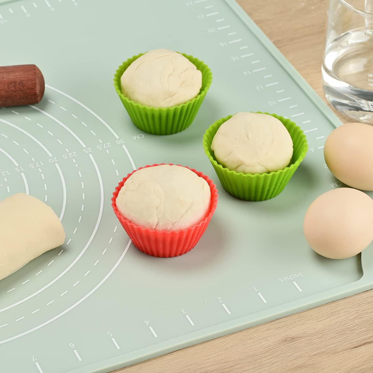 Skiennix Silicone Pastry Mat - Extra Thick Non-Stick Baking Mat | 24"x16" Food Grade Dough Roller