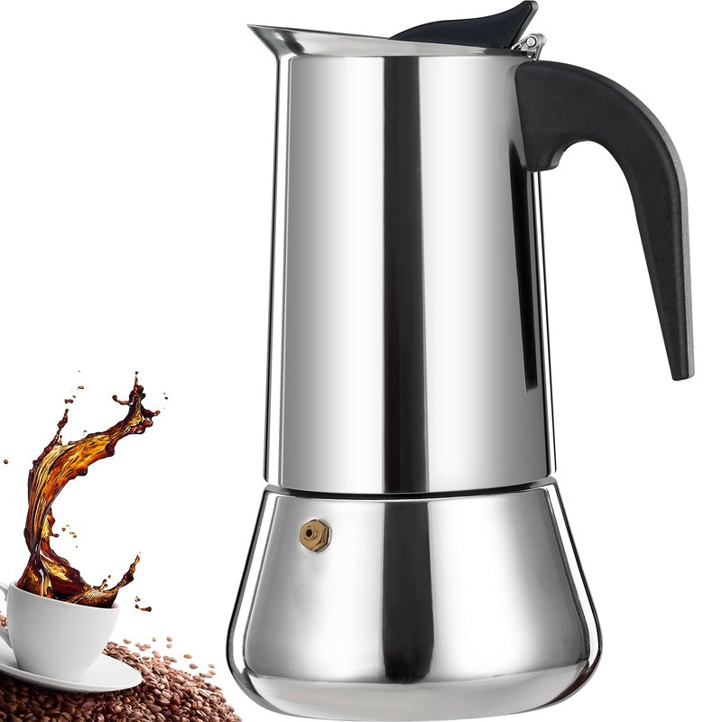 DITOSH 12 Cup Stovetop Espresso Maker Stainless Steel Moka Pot Stove Top Percolator Italian Coffee Makers Capable Mocha Greca Machine Cafe Classic Induction Cookers for Home and Camping 600ml 20oz