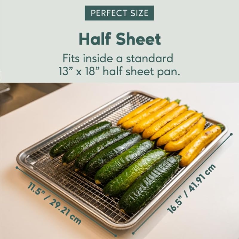 Stainless Steel Cooling Racks Set of 2 - 11.5x16.5 Half Sheet Baking Racks