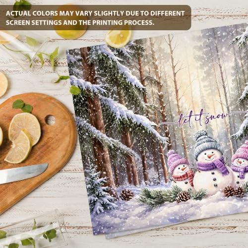 Snowman-2 Rustic Farmhouse Christmas Kitchen Towels 16x24in WAITPI