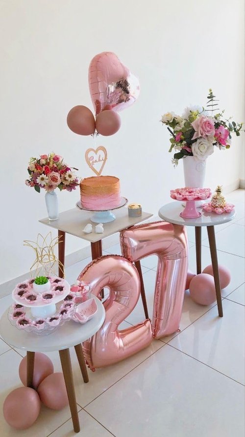 Foil 50 Number Balloon - 40 Inch Pastel Pink 50th Birthday Party Decoration for Men & Women