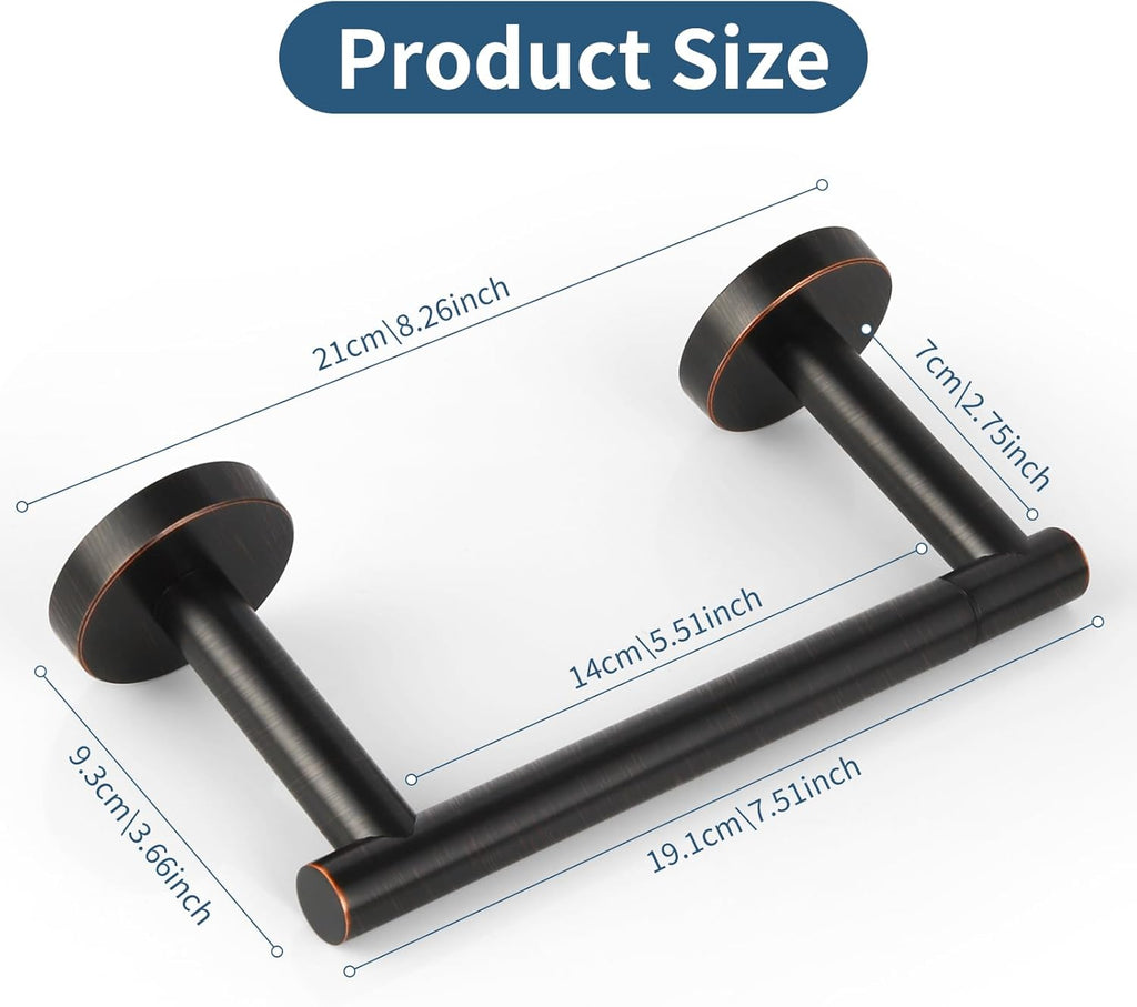 Newfun Toilet Paper Holder - Oil Rubbed Bronze | Adjustable Double Post Design, Wall Mount, SUS 304 Stainless Steel