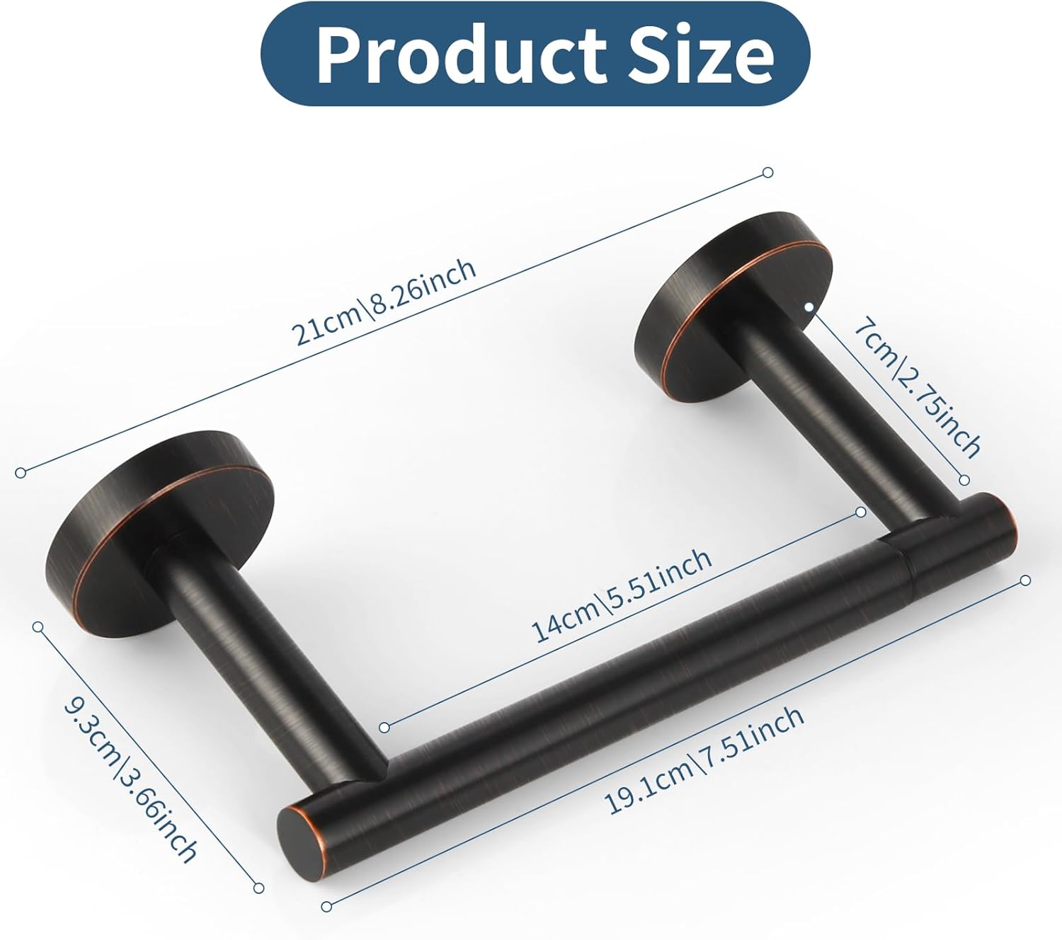 Newfun Toilet Paper Holder - Oil Rubbed Bronze | Adjustable Double Post Design, Wall Mount, SUS 304 Stainless Steel