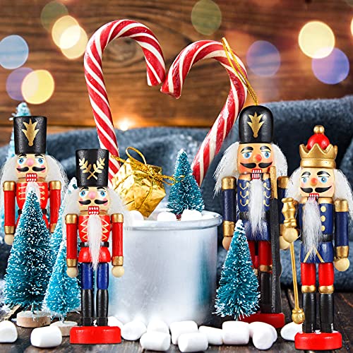 12-Piece Wooden Christmas Nutcracker Ornaments - Soldier Hanging Figures
