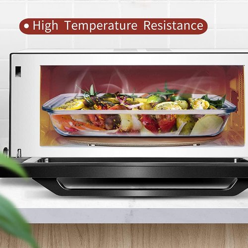 2-Pack Glass Baking Dishes by [Brand Name] - Large Oven & Microwave Safe Borosilicate Bakeware | 102 oz & 75 oz