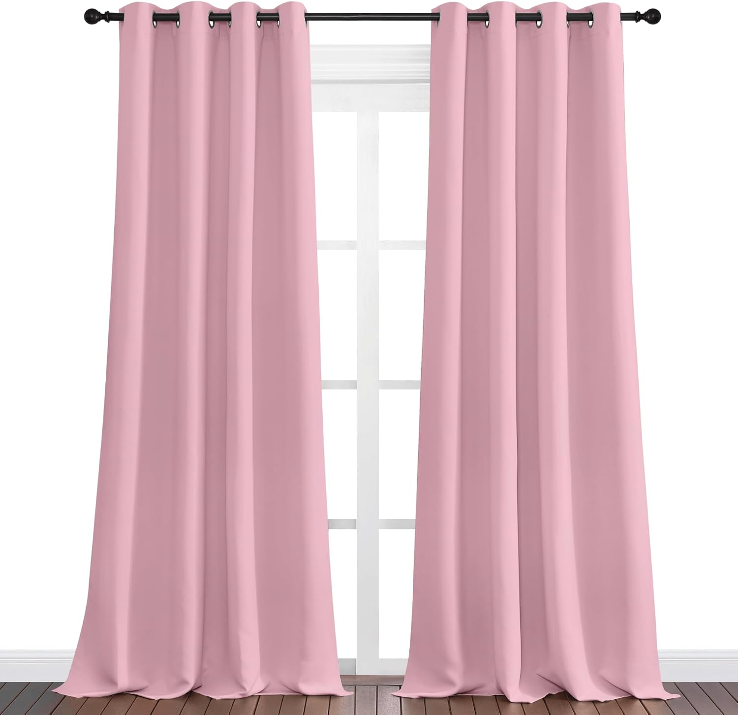 NICETOWN Crystal Pink Blackout Curtains - 102" Long, 55" Wide, Sound Reducing & Heat Blocking | 2-Piece Set for Modern Rooms
