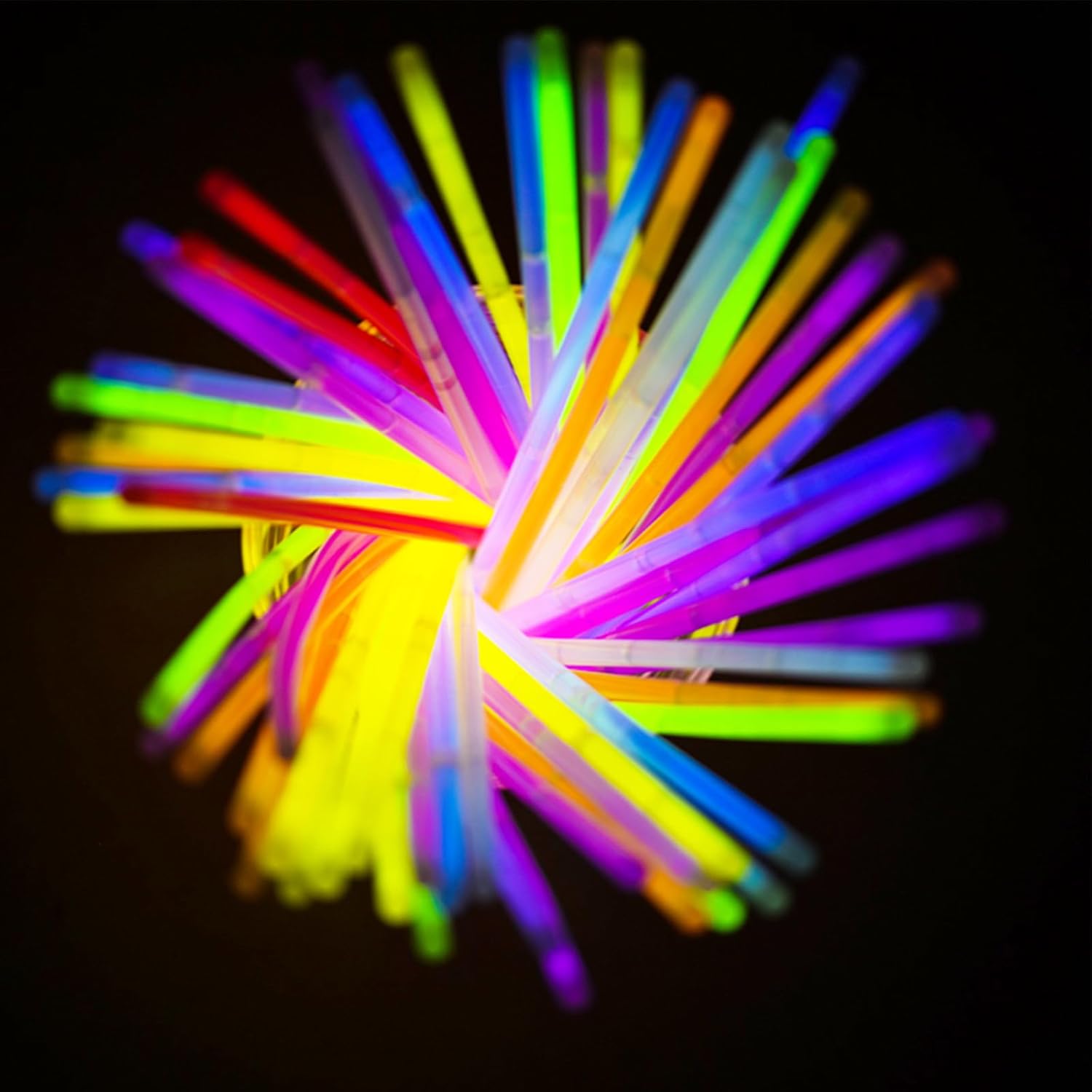 Skiennix 100PCS Glow Sticks - Bulk Party Pack for Halloween & Camping | 8” Glow Bracelets with Connectors
