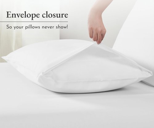 California Design Den Pillowcases - 100% Cotton Soft Sateen Weave, Set of 2 | Bright White, Queen Size