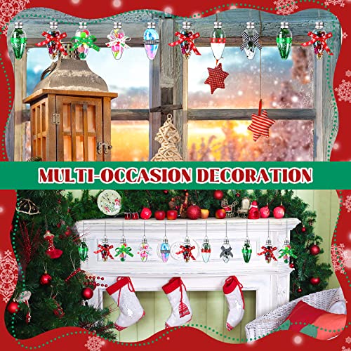 Zhehao 120Pcs Classic Clear Fillable Light Bulb Ornaments with 3 Rolls Silver Rope - DIY Candy Candy Decoration