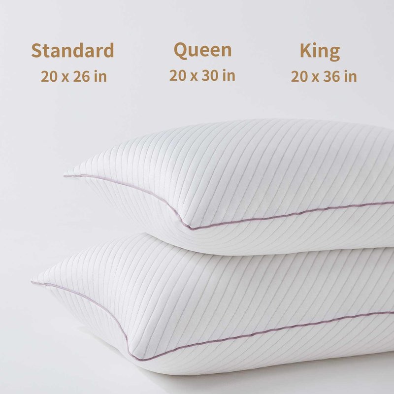 Olaftin Pillows Queen Size Set of 2 Cooling Shredded Memory Foam Pillows 2 Pack for Sleeping for Side Back Stomach Sleepers
