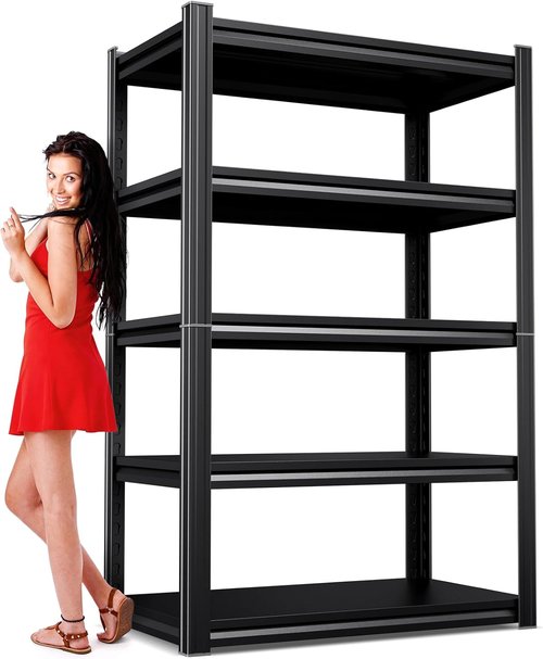 **Regine Switzerland Heavy-Duty Metal Garage Shelving | 5-Tier Adjustable Storage Rack - 2500LBS Capacity**