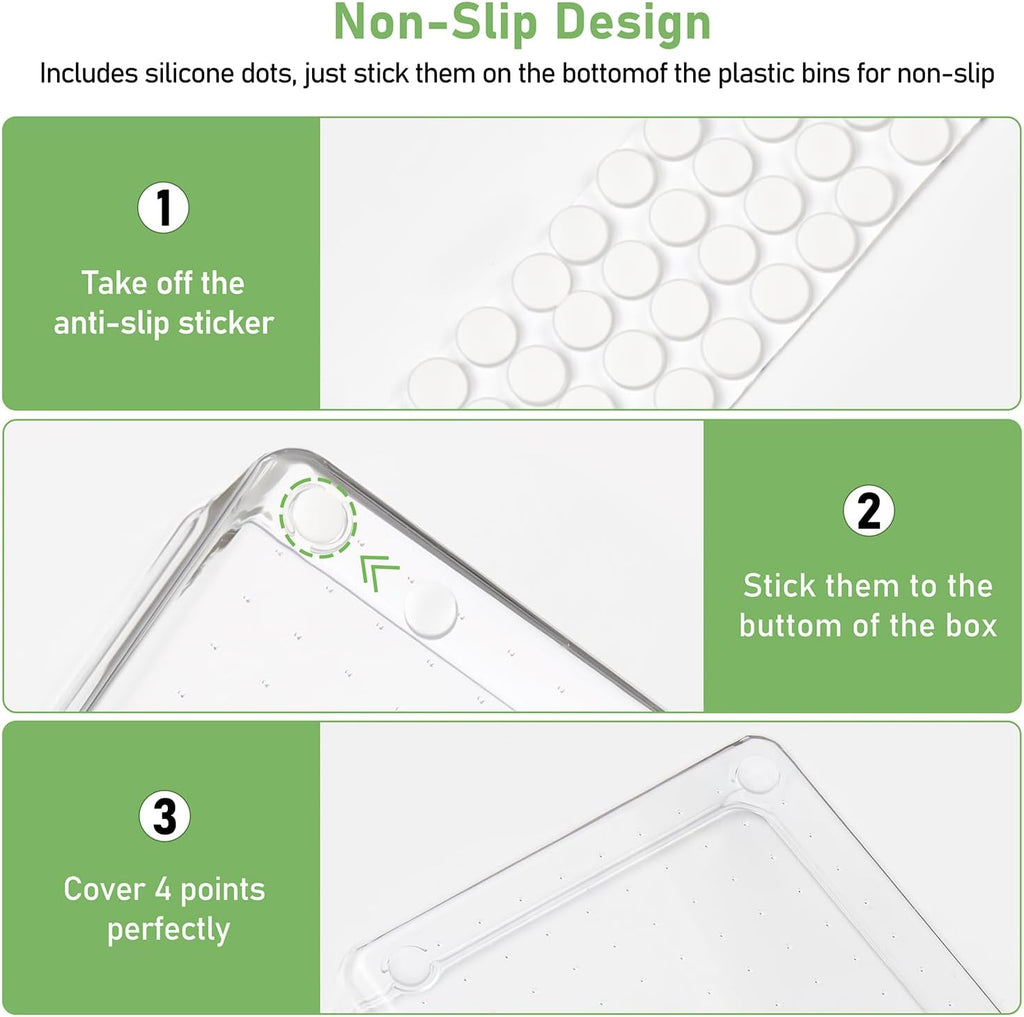 Skiennix 8 PCS Clear Plastic Drawer Organizer Trays - Versatile Acrylic Storage for Home & Office