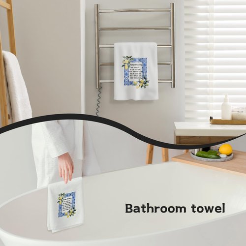 Koesus Italian Blessing Kitchen Towels, Italian Kitchen Decor, Italian Lemon Housewarming Gifts for Women Neighbor, Italian Mama Nonna Towel, 16x24 Inch