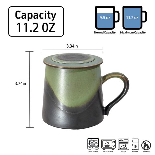 JDCervita Ceramic Coffee Mug Set of 2, Coffee Mugs with Lid,11.2 OZ Coffee Cup Ceramic Engagement Gifts for Couples Newly Engaged Wedding Gifts Married Couples Anniversary,Valentine's Day