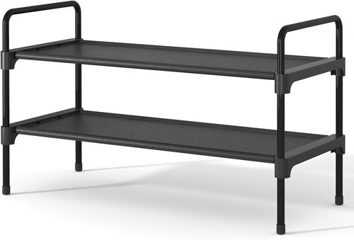 Kitsure Shoe Rack - Sturdy Space-Saving Organizer for Closet & Entryway | 27.6" x 11.8" x 16.5" - Black