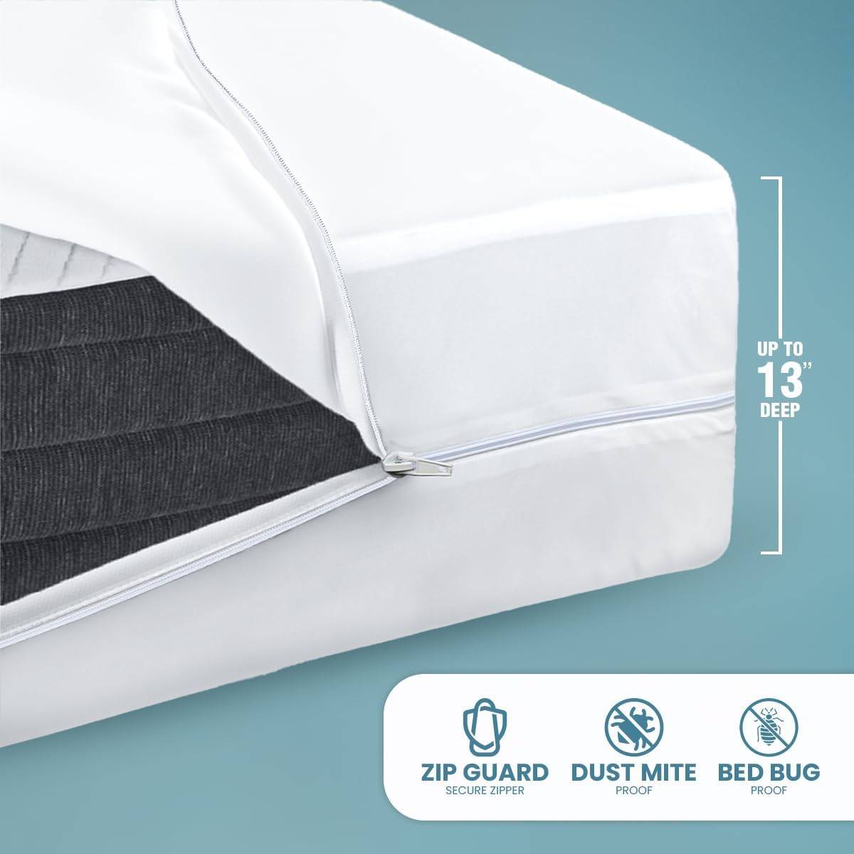 Utopia Bedding Mattress Protector - 100% Waterproof & Bed Bug Proof | Twin Size Encasement (Pack of 10)