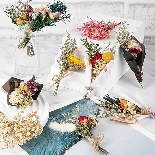10 Pcs Natural Dried Flowers Bouquet for DIY Crafts and Home Decor