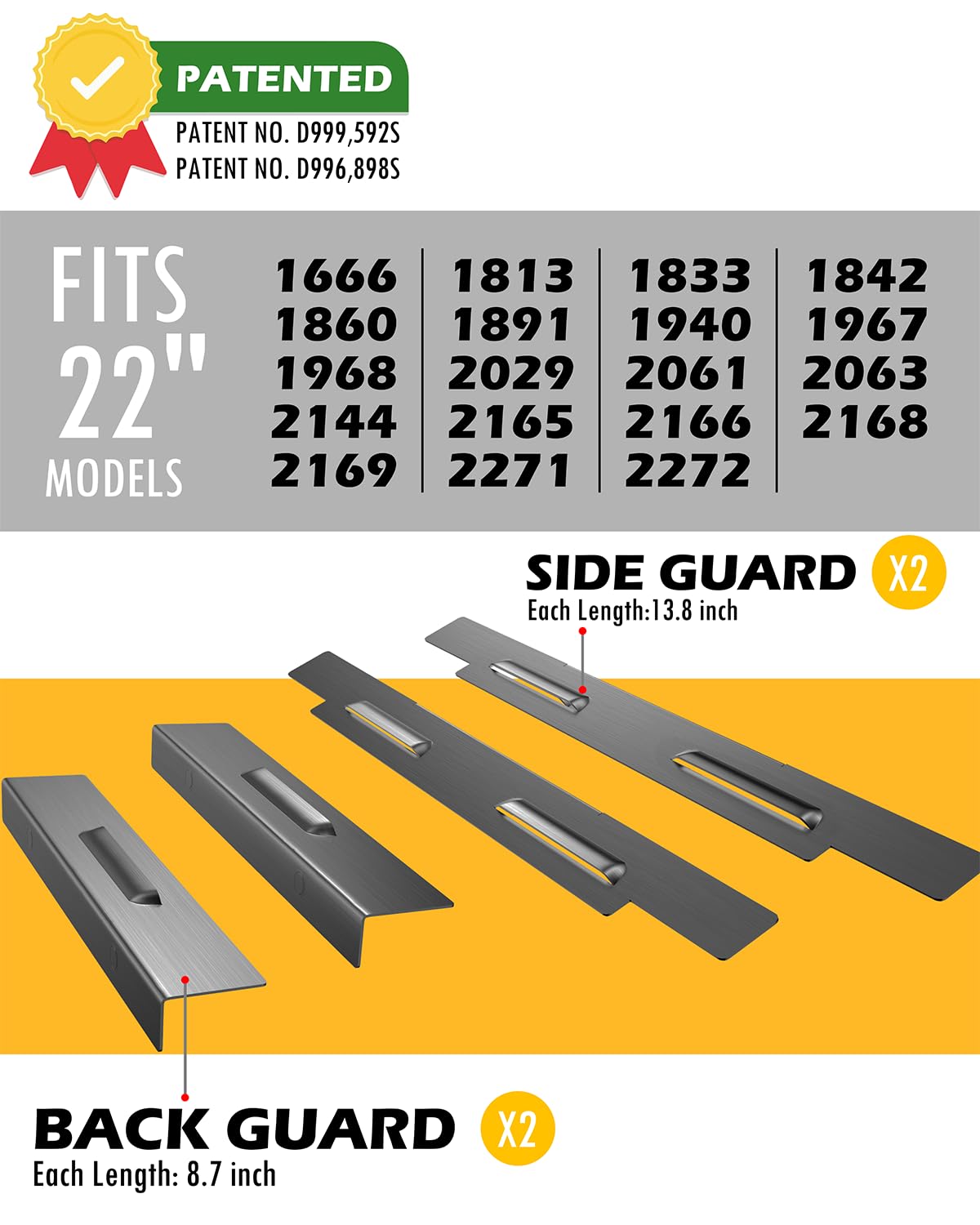 Upgraded Magnetic Wind Guards for Blackstone 22'' Griddle, Fit with Blackstone Griddle Accessories, Protect Flame, Hold Heat, Save Gas, Powder-coated Stainless Steel