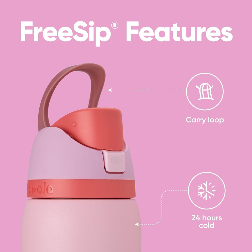 Owala FreeSip 32 oz Insulated Stainless Steel Water Bottle - BPA-Free, Pink, Perfect for Sports & Travel