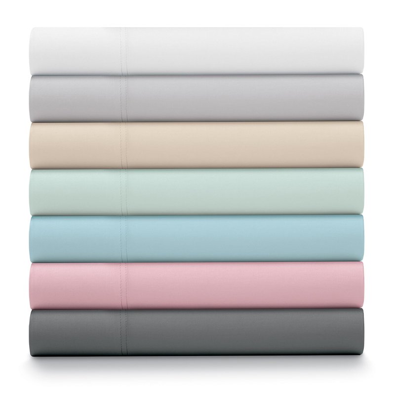 Ella Jayne Percale Sheets Full (4 Pieces) Permium 100% Cotton Percale TC300, Hotel Luxury Collection, Deep Pockets and Cooling Cotton Percale Sheets Full (Light Grey)