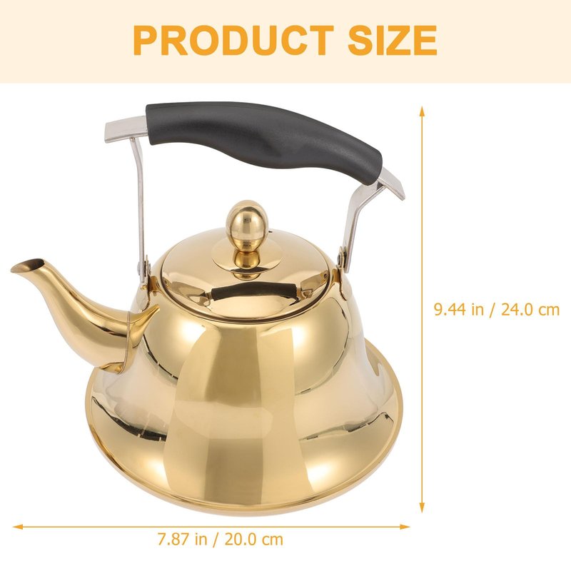 ERINGOGO 2L Whistling Tea Kettle Stovetop, Stainless Steel Teapot Water Kettle with Removable Tea Infuser, Mirror Polished Retro Tea Maker for Gas, Induction