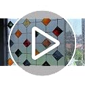 Frosted Geometric Stained Glass Window Film - 17.7in x 78.7in