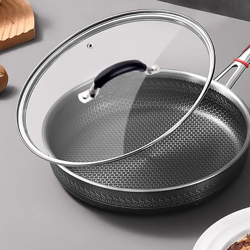 12 Inch Tempered Glass Lid for Lodge 12" Cast Iron Skillets & 7QT Dutch Ovens -Stainless Steel Handle and Rim (12 INCH LID)