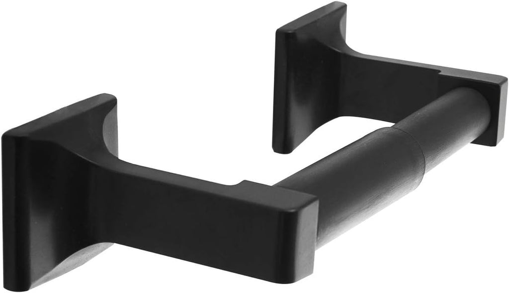 SENTO Black Toilet Paper Holder - Wall-Mounted Double Post Design | Heavy-Duty Metal, Easy Installation