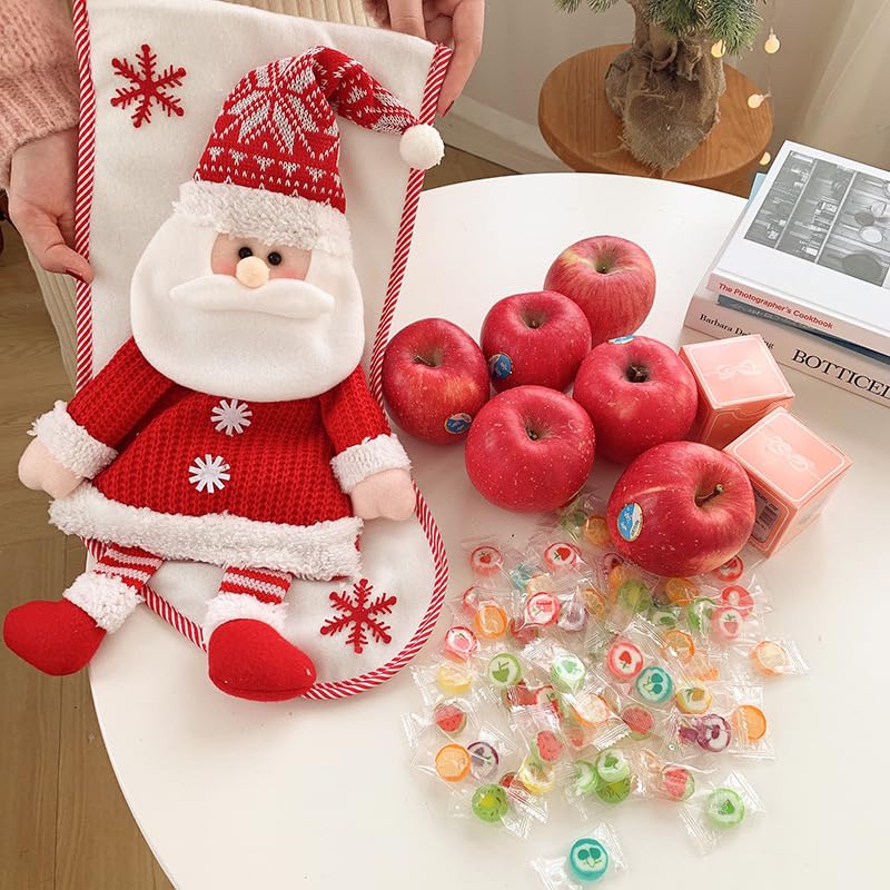 NISEVAN Santa Claus Large Christmas Stocking 18 Inch Knitted Holiday Decor