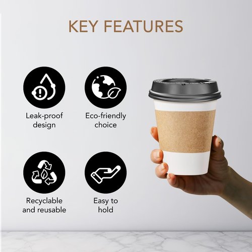 400-Pack 12 oz Disposable Hot Coffee Cups With Lids and Sleeves, To Go Coffee Cups with Lid 12 oz, Hot Cocoa Cup with Lids & Sleeves, Chocolate Paper Cup with Lids for Tea & Cocoa