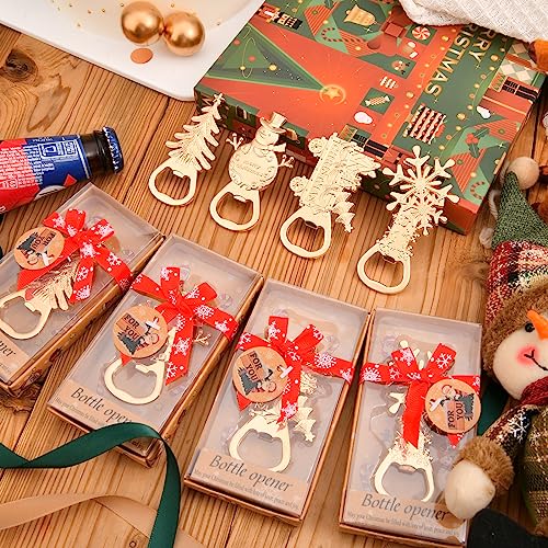 Christmas Themed Bottle Openers Set for Wedding and Party Favors - 24 Pieces