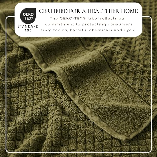 6-Piece Cotton Waffle Weave Towel Set - Absorbent & Quick-Dry Bathroom Towels