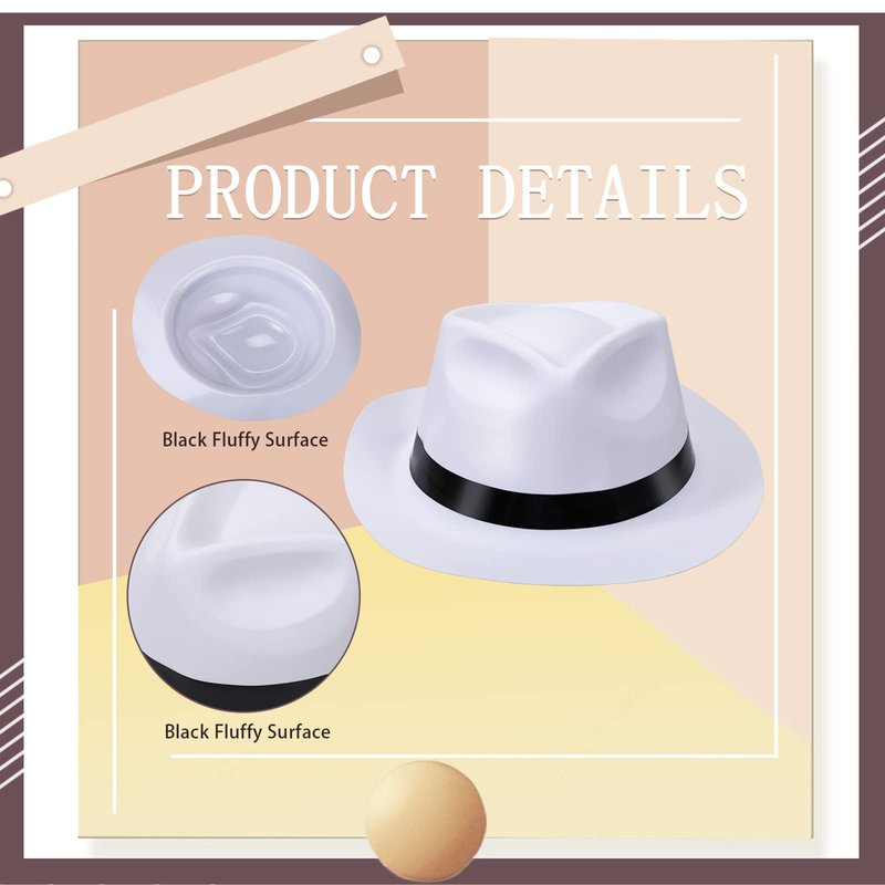 Xtinmee 48 Pack Gangster Hats for Men 1920s Bulk Plastic Gentlemen Costume Hats for Adults 1920s Party Accessories(Black)