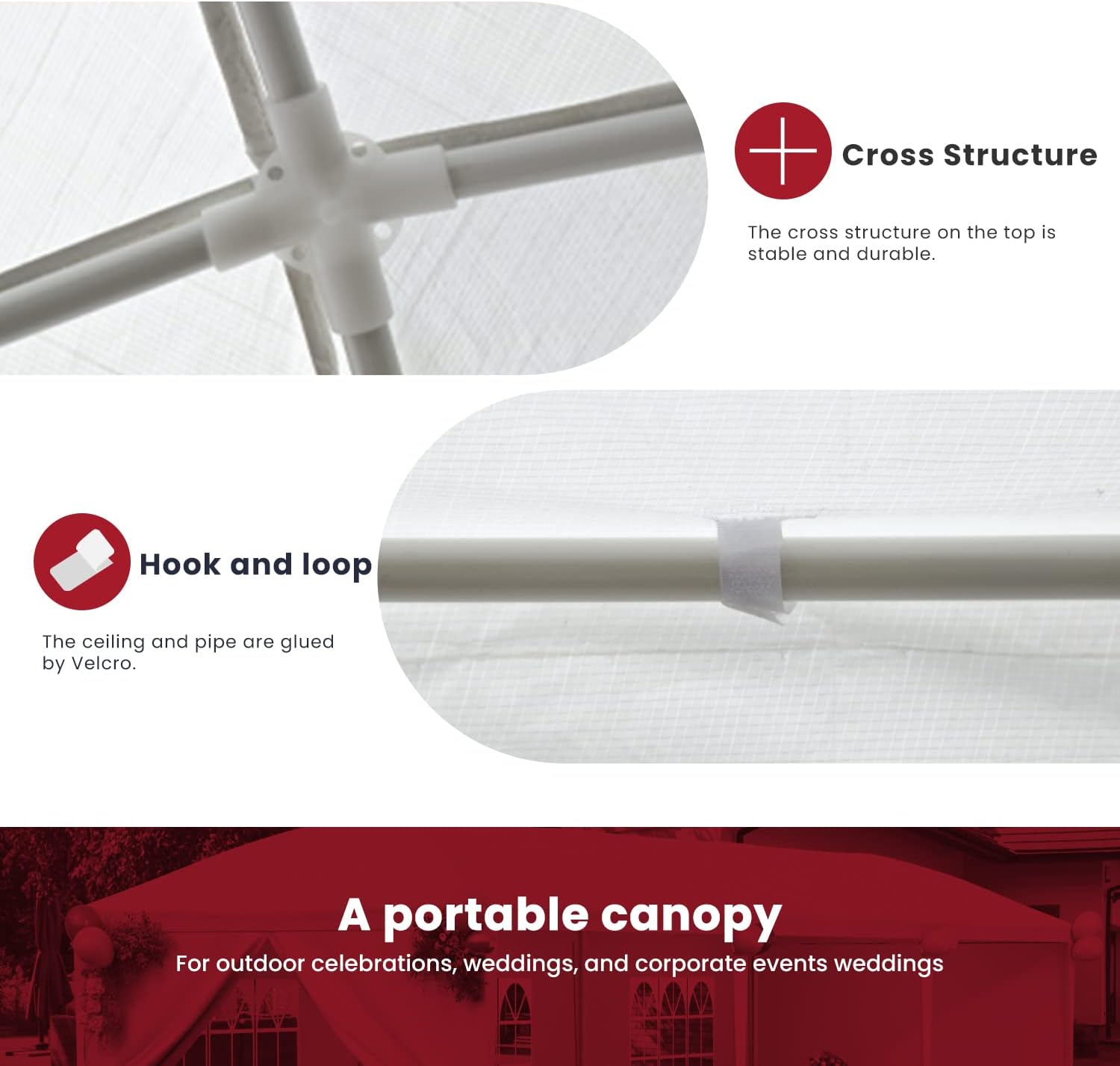 Skiennix 10x10 Gazebo - Waterproof Outdoor Canopy Tent for Parties, Weddings & BBQs