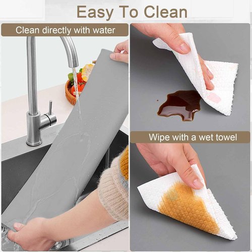 78.7"x23.6" Large Silicone Mat for Kitchen Counter, Heat Resistant Non-Slip Countertop Protector, Waterproof Silicone Craft Mat for Kitchen Island, Semitransparent