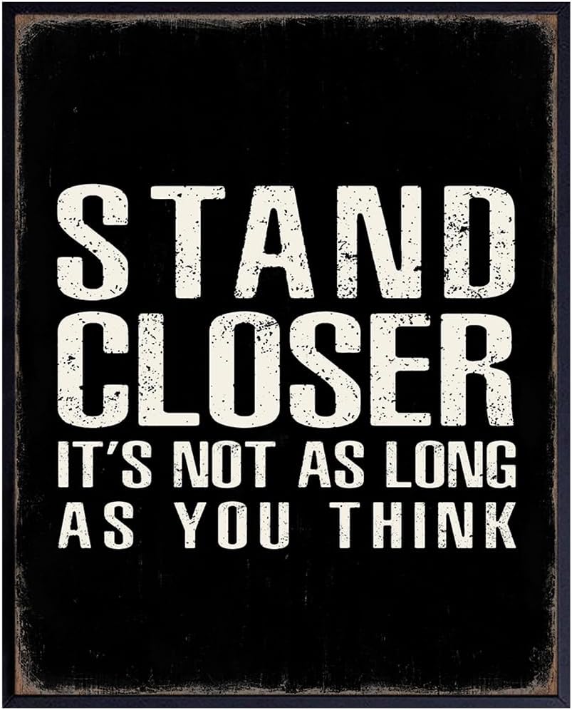 Regine Switzerland Funny Quotes Bathroom Posters - Rustic Typography Wall Art for Men | Black & White Decor