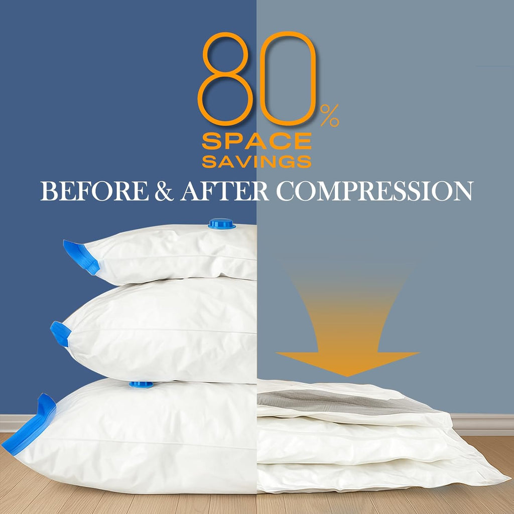 Vacbird Vacuum Seal Bags - 22 Pack Space Saver Storage Bags with Electric Pump for Clothes & Comforters