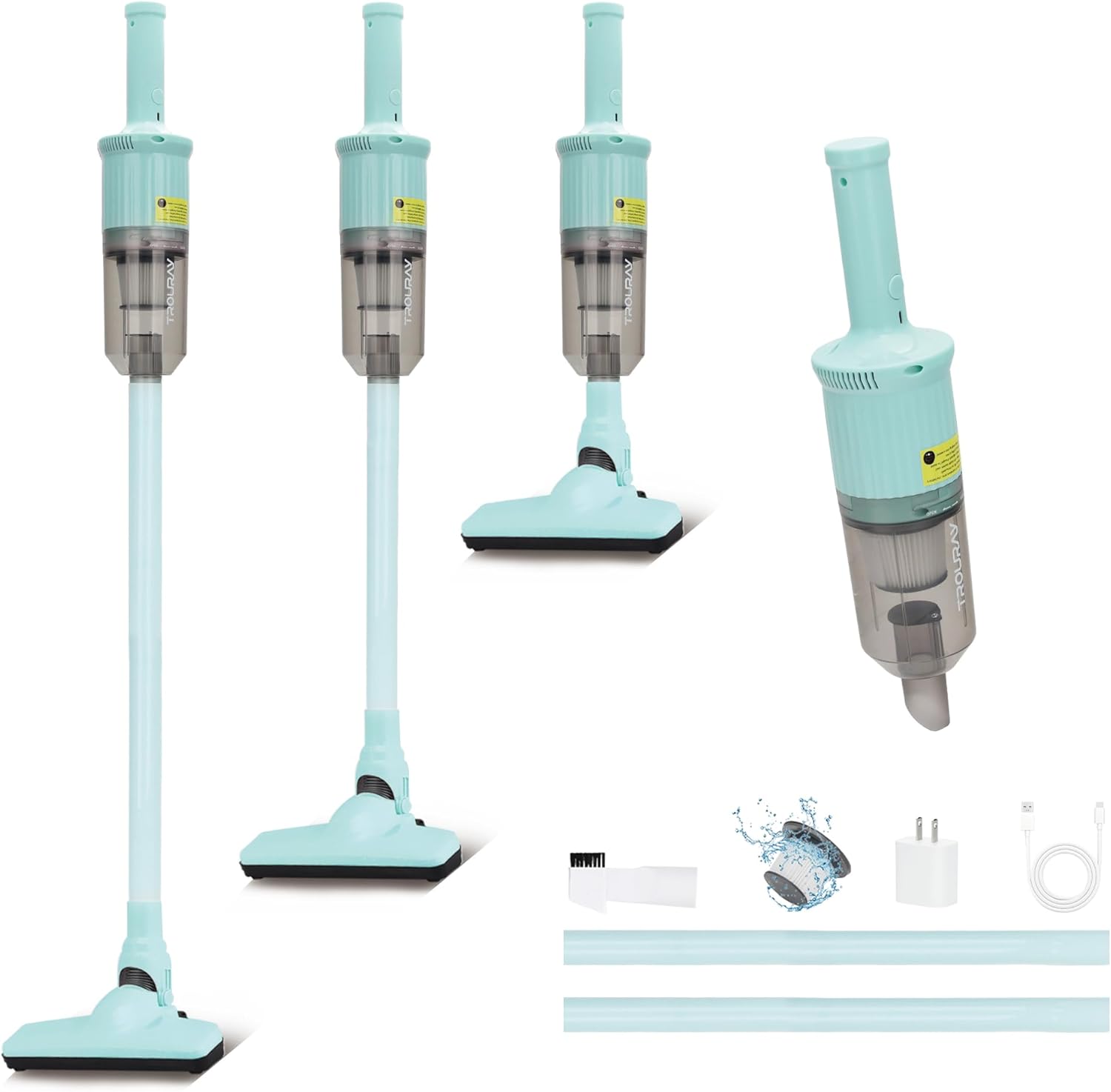 Skiennix 6-in-1 Rechargeable Stick Vacuum Cleaner - Handheld & Versatile for Home, Upholstery & Cars (Green)