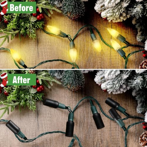 Cinnvoice 50 Pcs No Glow C9 Christmas Bulb Light Caps for String Lights
