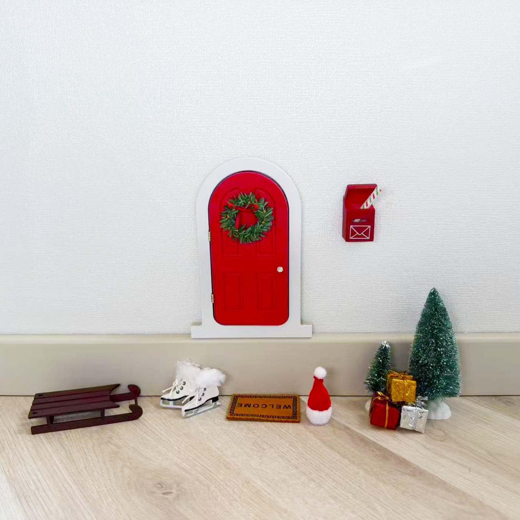 Tonttuovi Miniature Elf Door - Wooden Christmas Elf Accessories for Wall Decor | Perfect for Elf Arrival Ideas