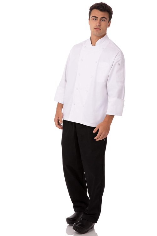 Chef Works Unisex Lyon Executive Chef Coat, White, 64